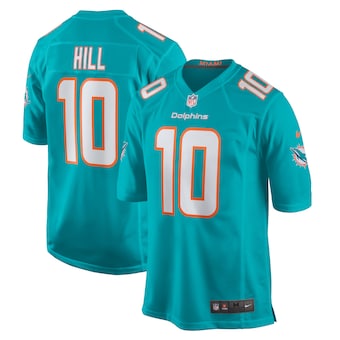 mens nike tyreek hill aqua miami dolphins game jersey